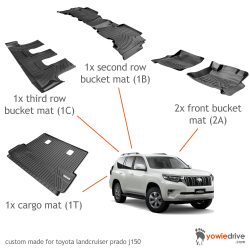 Alternative view of Bucket Mats - 3D Car Floor Mats for Toyota Prado 150 | Yowiedrive