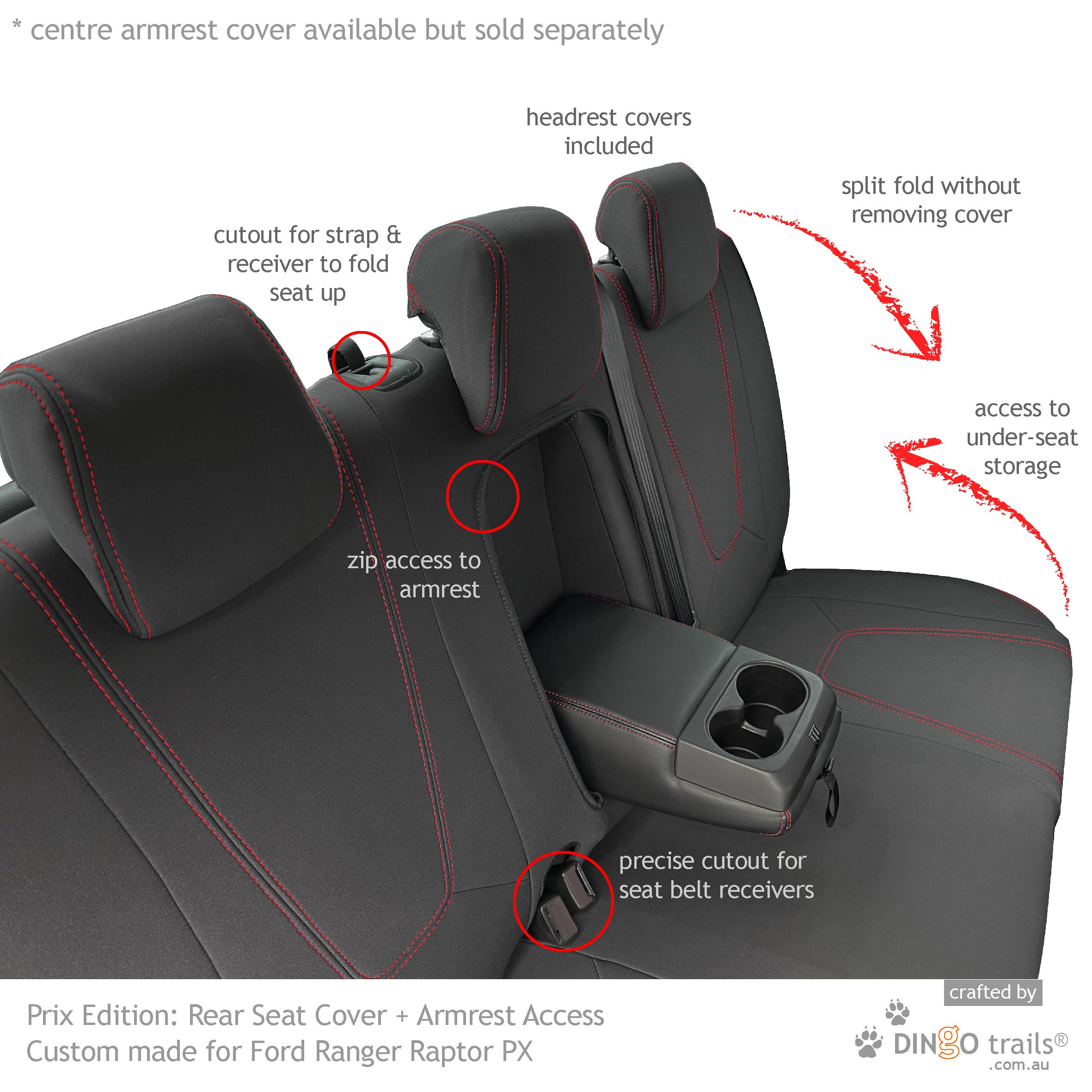Ford Ranger Raptor PX3 (2021-2022) Front and Rear Seat Covers
