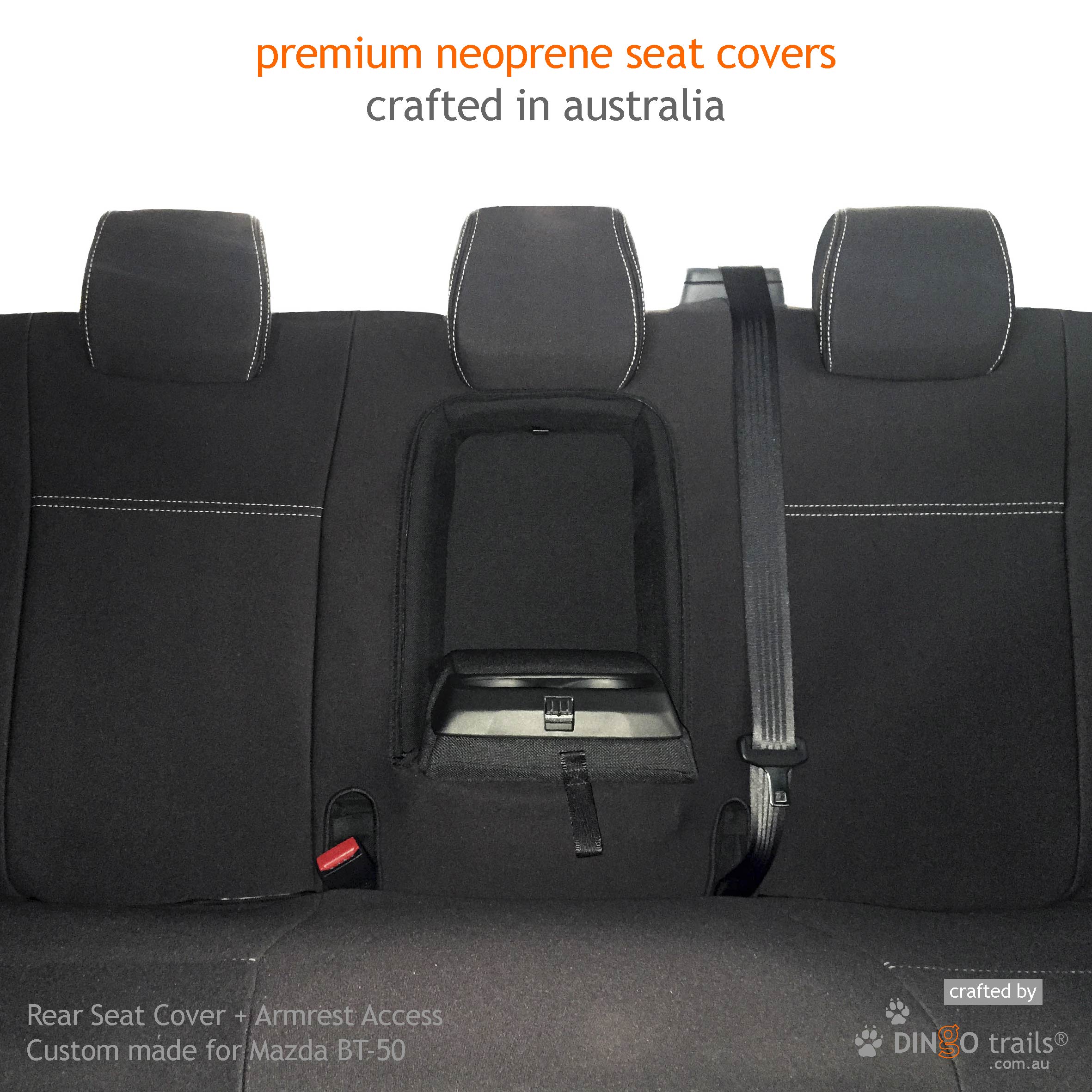 STANDARD Front & REAR Seat Covers for Mazda BT-50 (MBT11-HB+R) - Dingo  Trails