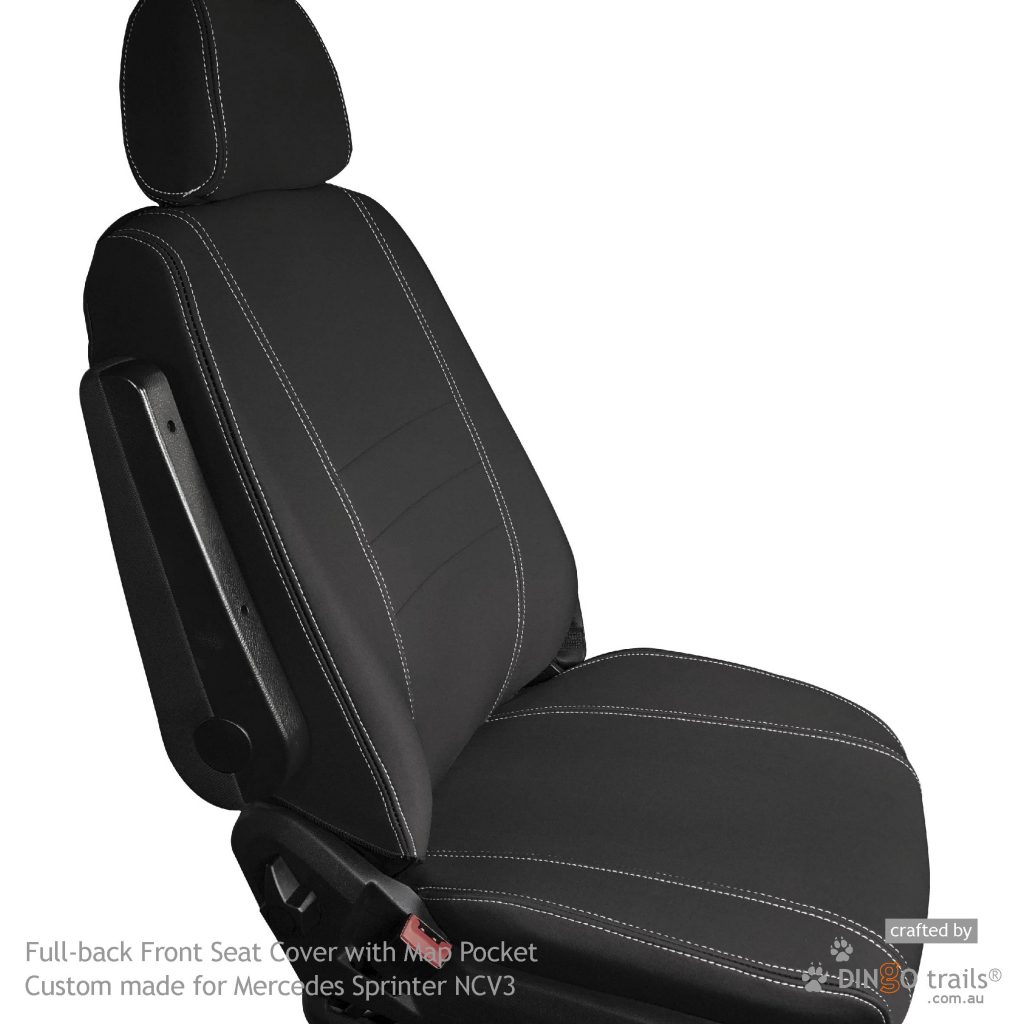 FULL-BACK Front Seat Covers + Map Pockets for Mercedes Sprinter (MST06 ...