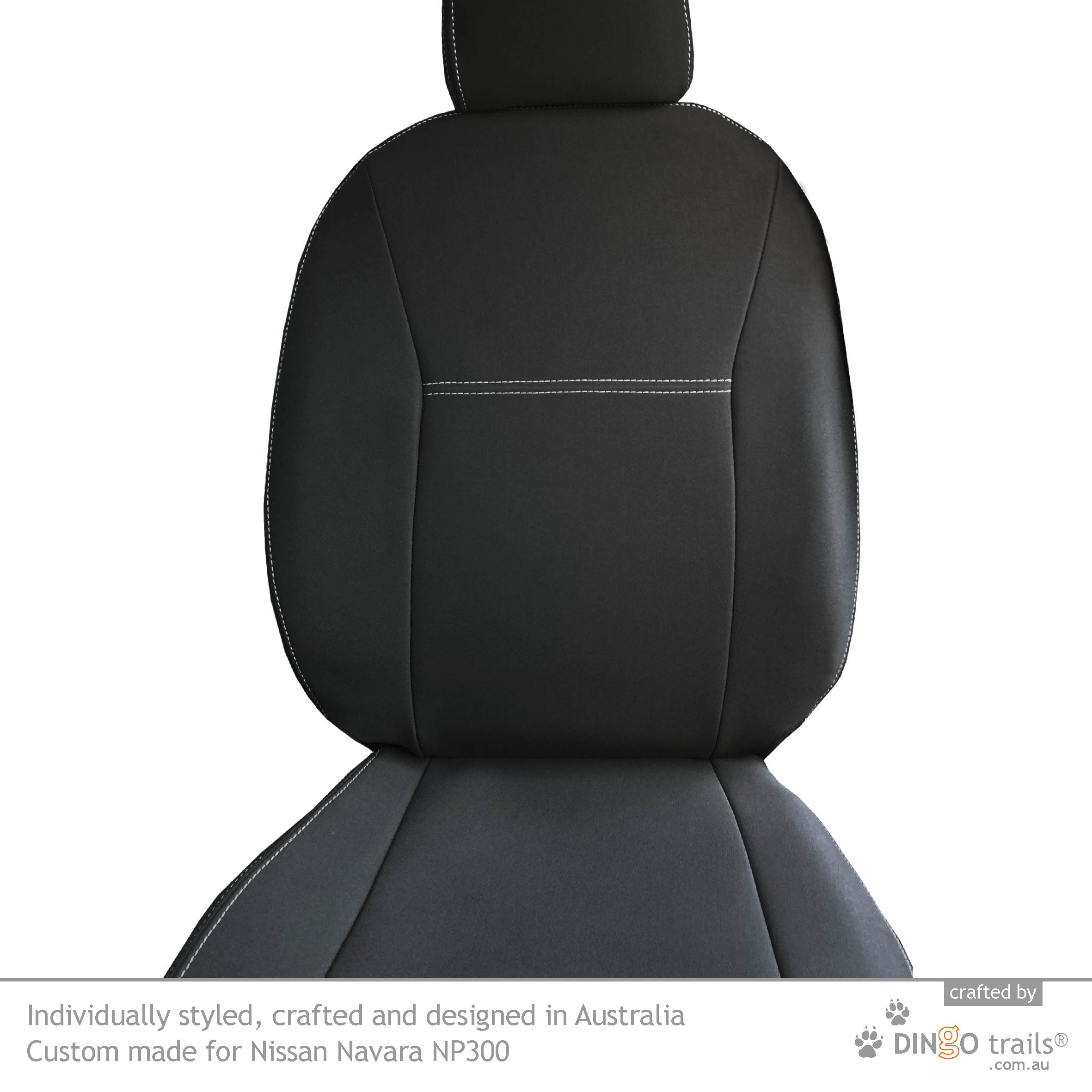 STANDARD Front & REAR Seat Covers for Nissan Navara NP300 (NNV15-HB+R) -  Dingo Trails
