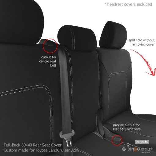 Custom Fit, Waterproof, Neoprene Toyota Landcruiser J200 - GX GXL REAR Seat Cover.
